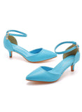 LOW-HEELED POINTED SANDALS WEDDING SHOES