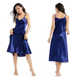 MID-LENGTH SLIM V-NECK SUSPENDER PAJAMAS
