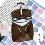 Three-piece Split Bikini Swimsuit