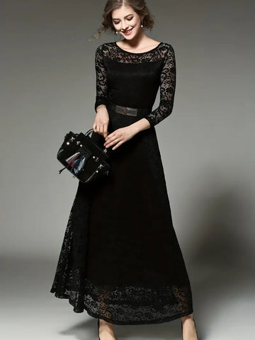 Elegant  3/4 Sleeve Lace Party Casual Dress