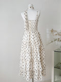Classic White Polka Dot Halter Tiered Dress