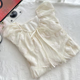 Puff Sleeves Delicate Floral Embroidery Maxi Dress