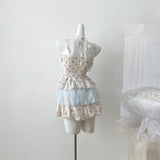 Two Piece Elegant Floral Tiered Dress