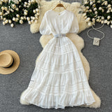 Lace Belt Red A Line Maxi Dress