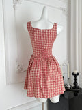 Charming Red Square Neck Mini Dress
