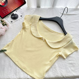 Yellow Short Sleeved Crop Top & Floral Midi Skirt Set