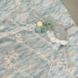 Floral Light Blue Halter Maxi Dress