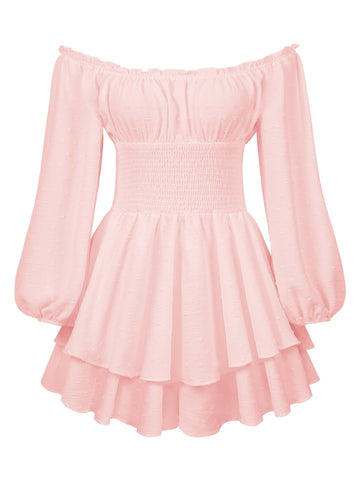 Enchanted Blush Off-Shoulder Maxi Dress