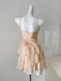 Soft Peach Adorable Tiered Mini Dress