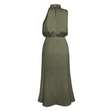 Draped Olive Sophisticate Maxi Dress