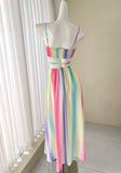 Rainbow Array Pastels Flowy Maxi Dress