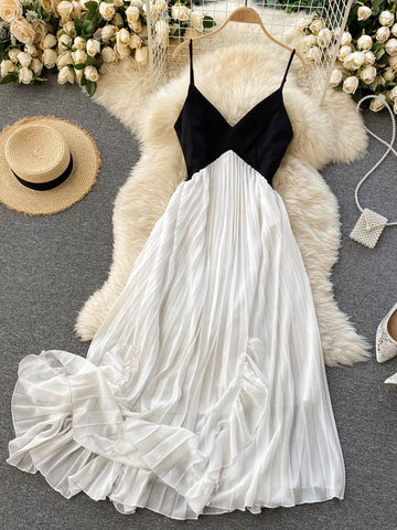 Black and White Flowing Maxi Dress