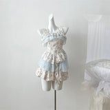 Two Piece Elegant Floral Tiered Dress