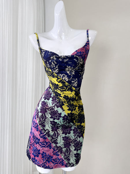 Multicolor Floral Print Bodycon Dress