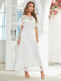 Butterfly Sleeve Lace A-line Party Dress