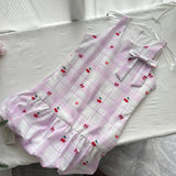 Pink Cherry Embroidery One Shoulder Mini Dress