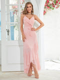 Chiffon Asymmetrical Sheath Wedding Guest Dress