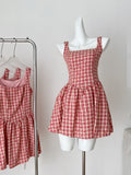 Charming Red Square Neck Mini Dress