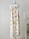 Graceful Floral Print Spaghetti Strap Maxi Dress