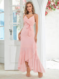 Chiffon Asymmetrical Sheath Wedding Guest Dress
