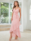 Chiffon Asymmetrical Sheath Wedding Guest Dress