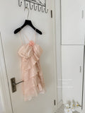 Soft Peach Adorable Tiered Mini Dress