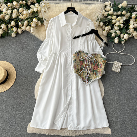 Vintage Corset Shirt Dress with Modern Twist