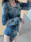 Tie Dye Bikini Swimsuit & Mesh Cover Up