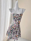 Vibrant Prints Charming Floral Skater Dress
