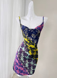 Multicolor Floral Print Bodycon Dress
