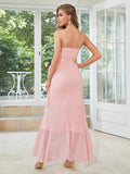 Chiffon Asymmetrical Sheath Wedding Guest Dress