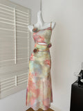 Floral Bohemian Vibe Tie Dye Maxi Dress