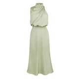 Draped Olive Sophisticate Maxi Dress