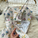 Adjustable Straps Flowing Sweet Floral Maxi Dress