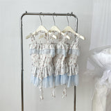 Two Piece Elegant Floral Tiered Dress