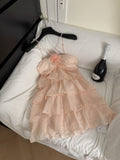 Soft Peach Adorable Tiered Mini Dress
