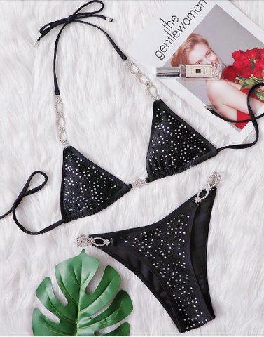 new sexy rhinestone split women's swimsuit