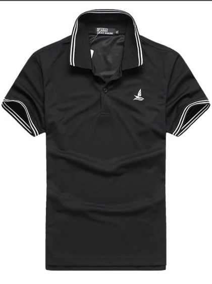 Turn down Collar Short Sleeved Polo Shirts Summer Quick Dry Striped