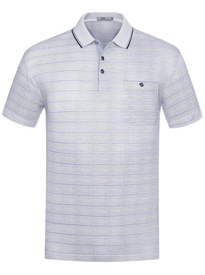 Polo Shirt Striped Light-colored Soft Mens Spring Summer