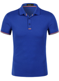 Short Sleeve Casual Polo Shirt Mens Fashion Solid Color Lapel