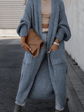 Casual Long Sleeve Open Front Pocket Cardigan