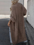 Casual Long Sleeve Open Front Pocket Cardigan