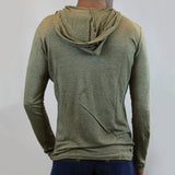 Hooded Solid Color Basic Casual Drawstring Long Sleeve Slim Fit T-Shirt