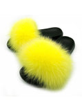 FASHION WOMEN FOX FUR REAL FUR SLIPPERS