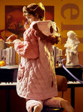 PINK LION THREE-LAYER THICKENED WARM CORAL FLEECE TWO-PIECE SUIT