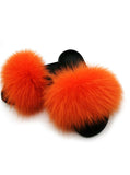 FASHION WOMEN FOX FUR REAL FUR SLIPPERS