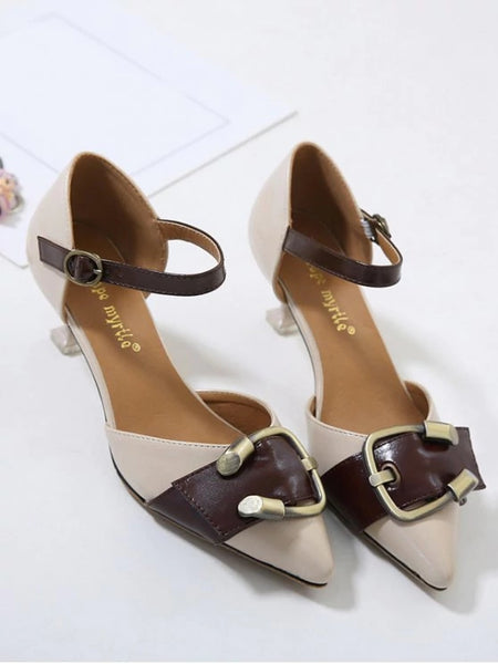 Gorgeous Two Piece Buckle Strap Strange Style Pumps