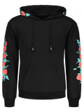 Trendy Pullover Floral Print Hoodie