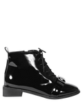 Trendy Patent Leather Bow Ankle Boots