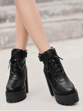 Trendy Chunky Heel Platform Ankle Boots